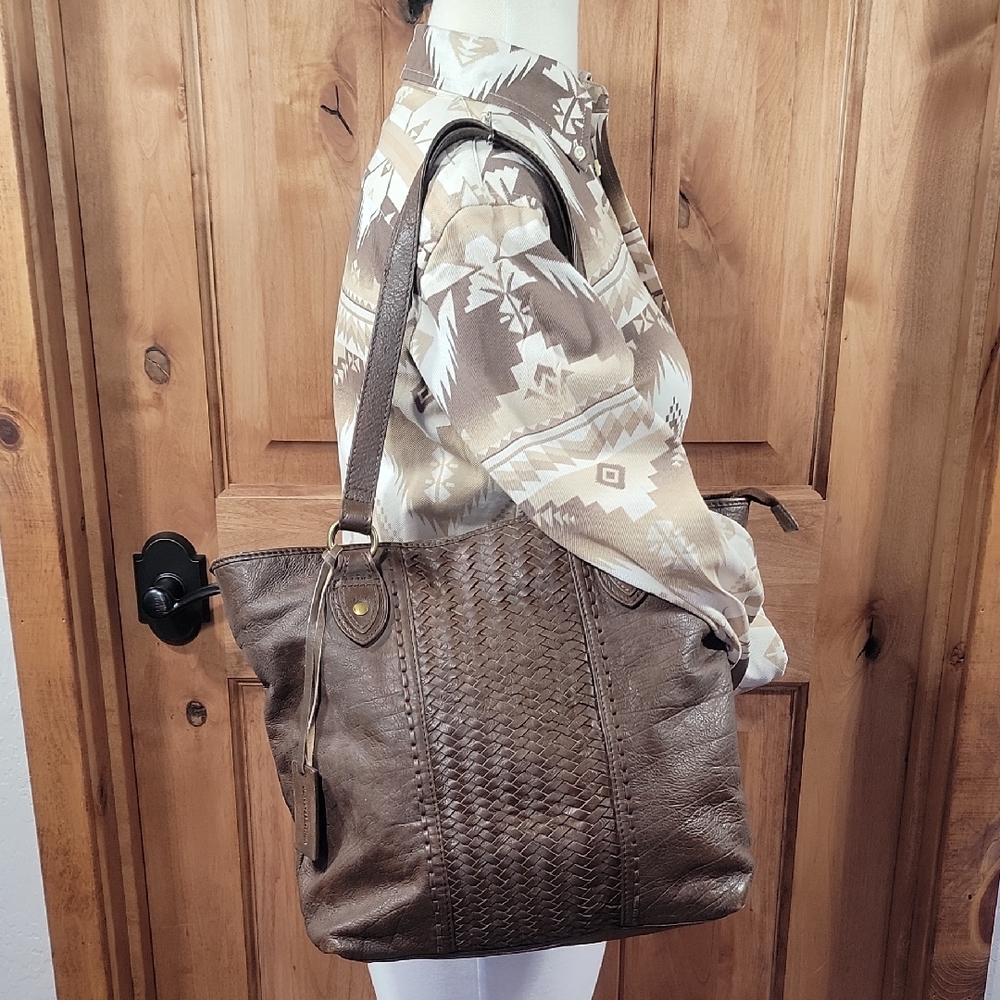 Cleo & Wolf Woven Leather Tote